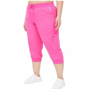 Lane Bryant LIVI Stretch Woven Capri Jogger in Bright Pink Size 14/16